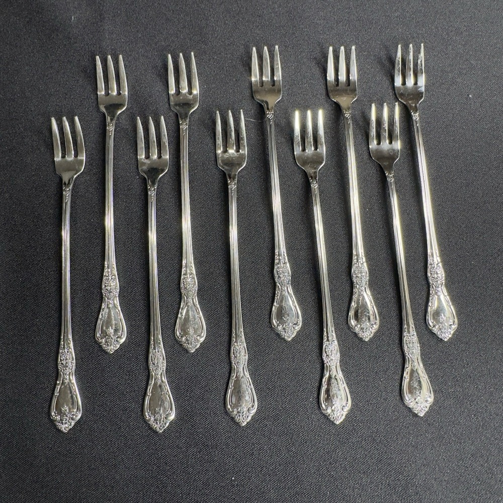 Oneida , Kennett Square stainless cocktail forks, set of 10